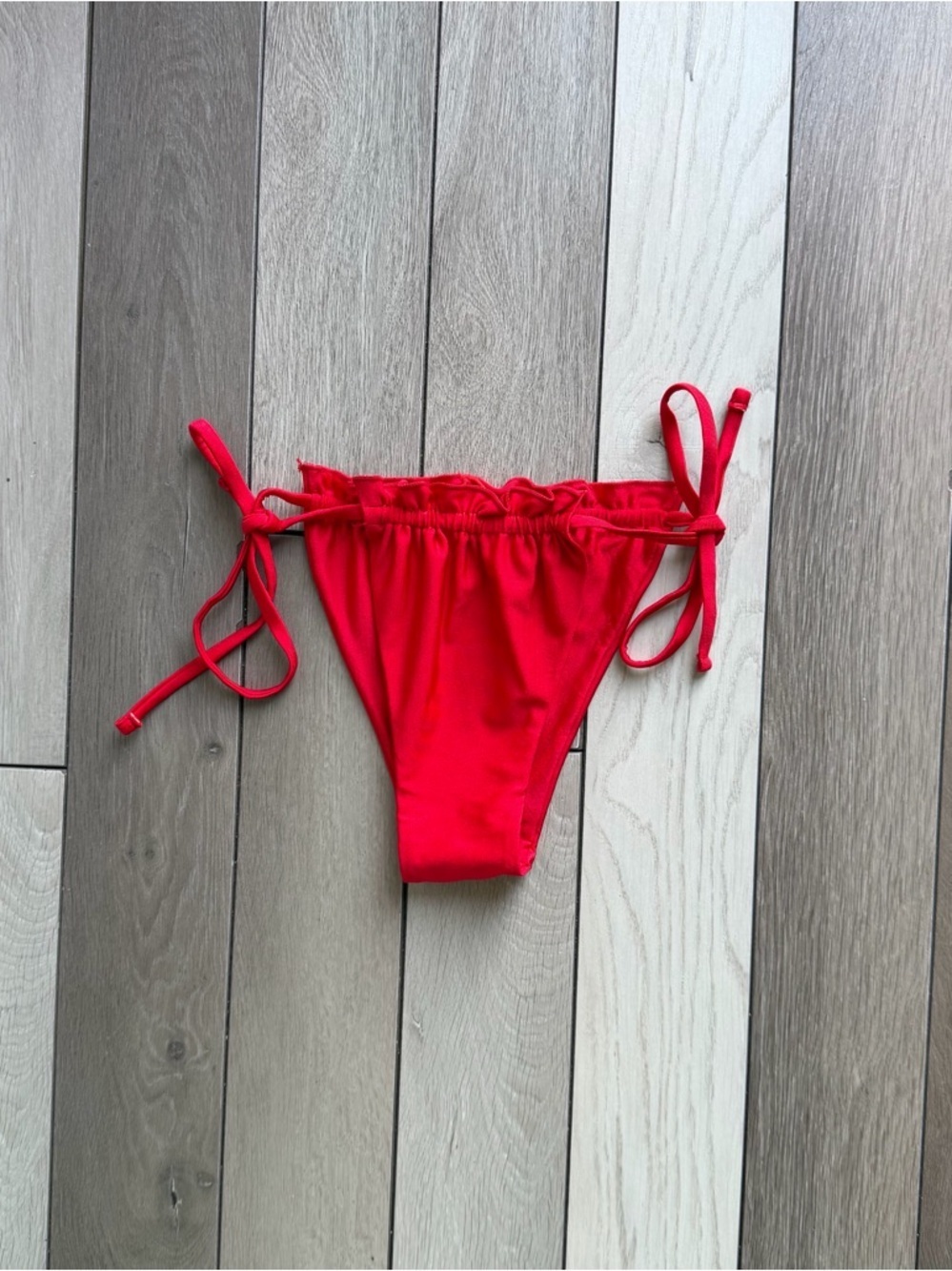 SEAMOLLY Red Tie-Side Bikini Bottom